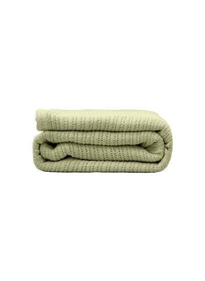 Buy Premium Organic Cotton Hypoallergenic Soft Warm and Cozy Breathable Thermal Blanket 180 X 240 for All Seasons Green in UAE