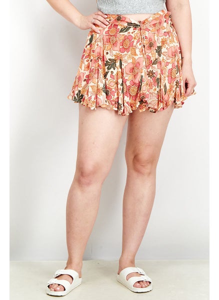 اشتري Women Floral Print Skort, Sand Combo في الامارات