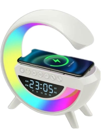 Buy Wireless Charging Bluetooth Speaker White Noise Sleep Sound Machine With Night Light in UAE