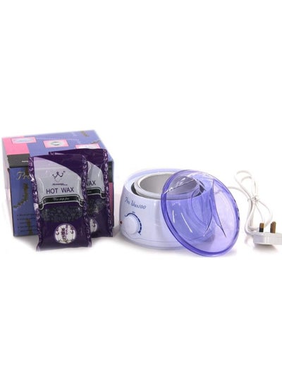 Buy Wax Machine White With Two Bags Of Wax Lavender in UAE