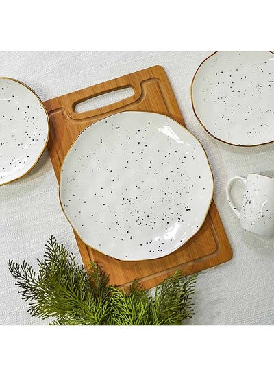 Buy Aadira Dinner Plate Fine Porcelain Elegant Tableware Versatile Dinner Plate High Quality Dinnerware For Home Kitchen & Dining Room L26.7xW26.7xH2.8cm White in UAE