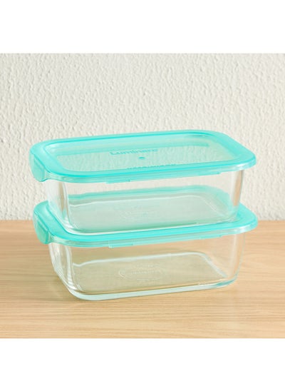 Buy 2-Piece Glass Storage Container Set 820 ml in Saudi Arabia