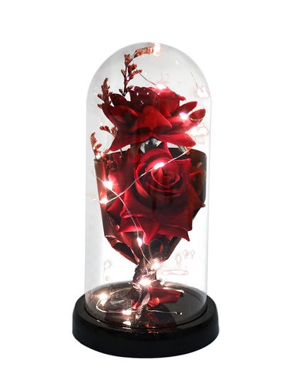 اشتري Preserved Flower Rose with LED Lights - Romantic Eternal Rose Forever Flowers for Unique Gift on Special Occasions, Weddings, Anniversaries and Events في الامارات