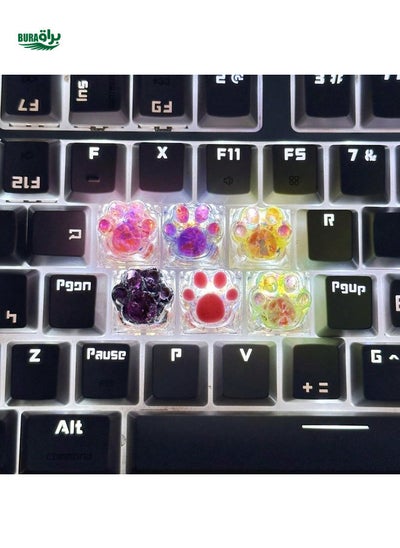 اشتري 1pc مصنوعة يدويًا راتنجات ABS Cat Paw Keycap ، لوحة المفاتيح الميكانيكية DIY ، هدية لألعاب الكمبيوتر في الامارات