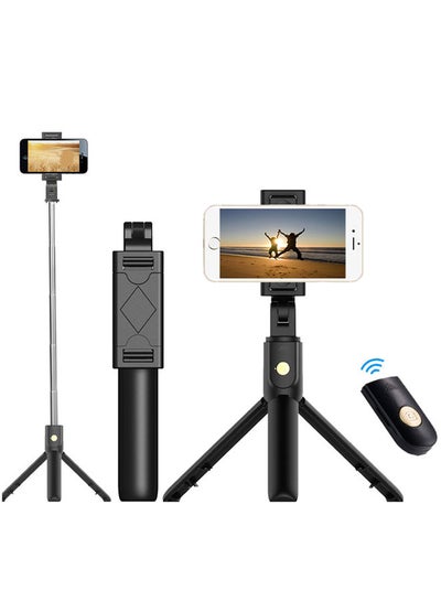 Buy Selfie Stick Tripod 2 in 1 Can Be Used As Stand With Bluetooth Support iOS / Android in Saudi Arabia