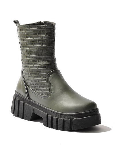 Buy Half Boot Leather Capotine -Green in Egypt