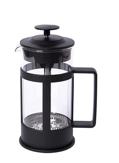 Buy COOLBABY Coffee & Tea Maker Thick Borosilicate Glass Coffee Maker Stainless Steel Filter Durable Heat Resistant Black (350ml ) in UAE