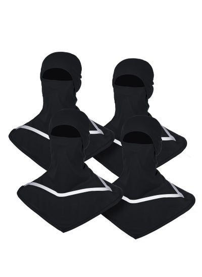 اشتري Summer Balaclava, Sun Protection Full Face Balaclava, with Reflective Strip Cooling Breathable Long Neck Covers, Breathable Polyester Material, Elastic Fit, Suitable for Camping, Cycling (4 Pcs) في السعودية