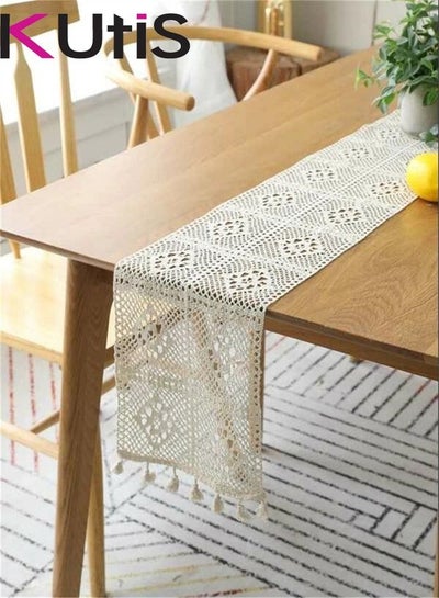 Buy Hollow Lace Table Runner 180x24 centimeter in UAE