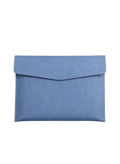 Buy Files Wallets, A4 Popper Wallet Leather File Document Folder Paper Storage Bag Portable Document Organizer Waterproof for Travel Meeting Business Office Blue in UAE