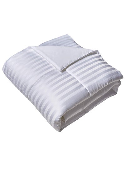 Buy Soft Solid King Size Stripe Duvet Microfiber White Best Quality 240x260cm in UAE