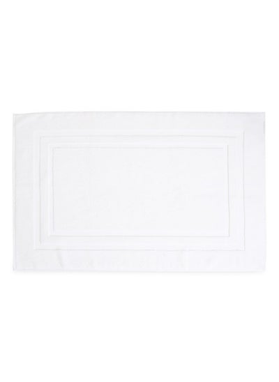 Buy Classic Turkish Luxury Bath Mat, White - 61X91 Cm in UAE