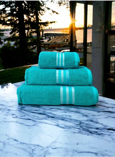 Buy White Rose Premium Quality Bath Towel - Luxuriously Soft, Quick Dry, Max Absorbent Bathroom Towel And Face Towel Set Of 3 - Green in Saudi Arabia