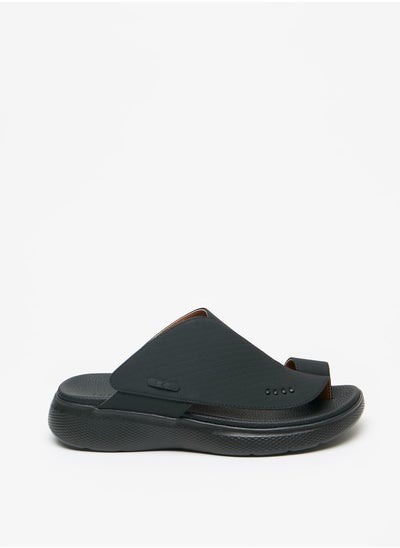 Buy Men's Textured Slip-On Arabic Sandals in Saudi Arabia