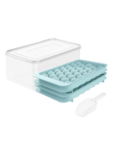 Buy Round Ice Cube Tray, Ice Ball Maker Mould for Refrigerator, Ice Cube Tray Maker 66PCS Spherical Ice Cubes, 2 Trays, 1 Ice Bucket and Scoop in UAE