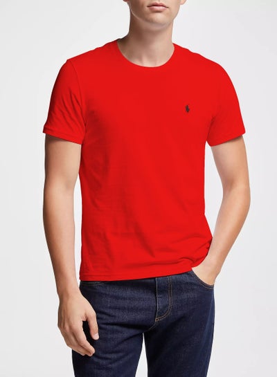 Buy Ralph Lauren Polo Jersey Round Neck Short-Sleeve Red T-shirt in Egypt