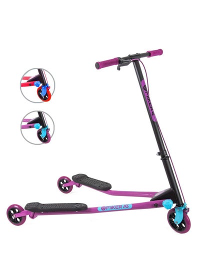 Buy Y Fliker Air A3 Scooter 3 Wheels Foldale Wiggle Scooter Self-Propelling Drifting Scooter For Boys And Girls Age 7+ years old (Purple), Medium in UAE