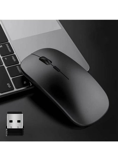 اشتري Wireless Mouse Rechargeable Compatible with Bluetooth Mouse 2.4G Slim Dual Mode Cordless Mouse 800/1200/1600 DPI Silent Computer Mice with USB Type C Receiver Compatible with PC Laptop في الامارات