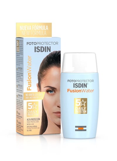 Buy Isdin Fotoprotector Fusion Water SPF 50 – High Protection Water-Phased Facial Sunscreen – 50ml – Suitable for Atopic Skin in UAE