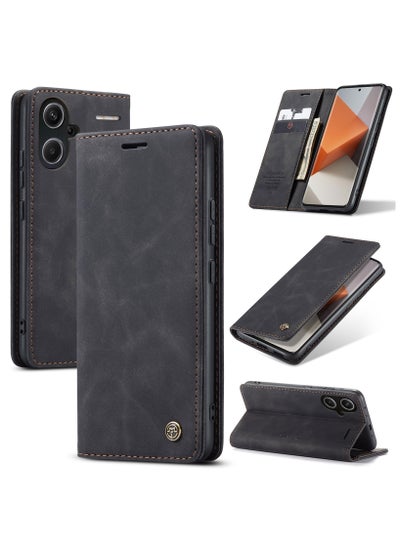 Buy CaseMe RedMi Note 13 pro plus 5G Wallet Case Book Folding Flip Folio Case with Magnetic Kickstand Card Slots Protective Cover - Black in Egypt