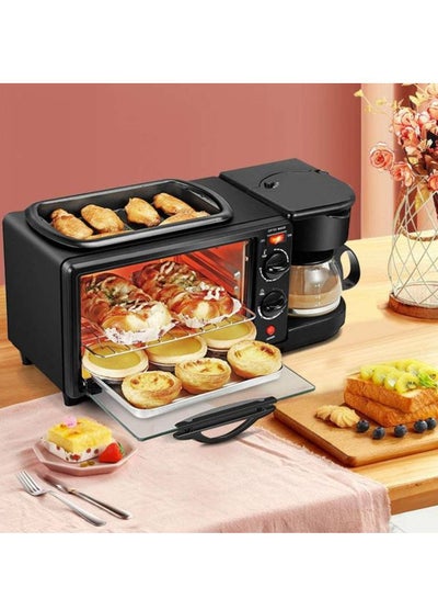 Buy Electric Breakfast Station Family Size Oven Coffee Maker Frying Pan Toaster Domestic Breakfast Machine Steamer Oven With Coffee Machine in UAE