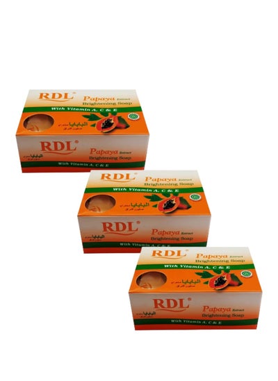 Buy Whitening soap with papaya extract, 3 pieces in Saudi Arabia