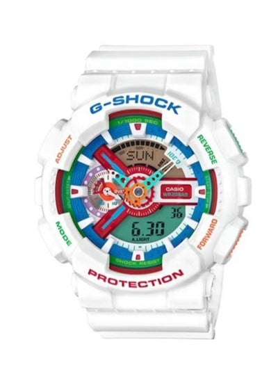 Buy CASIO Casio G - SHOCK Contrasting Color Colorful Fashion Trend Vitality Street Classic Hand Double Display Dial Waterproof Sports Quartz Watch Resin Strap Japanese and Korean Men's Watch White GA -110 in Saudi Arabia