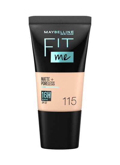 اشتري Maybelline New York Fit Me Matte & Poreless Foundation Travel Size 18ml - 16H Oil Control with SPF 22 - 115 في الامارات