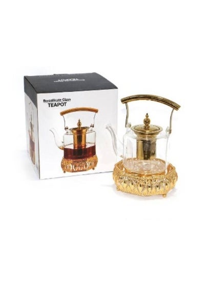 Buy 800 ml glass jug with golden heater in Saudi Arabia