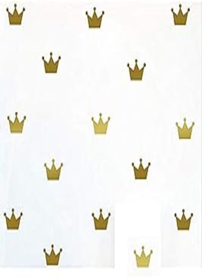 اشتري 15-Pcs Sub-Golden Princess Crown Mirror Effect Wall Decals,Children's Room Nursery Removable Wall Stickers Murals في مصر