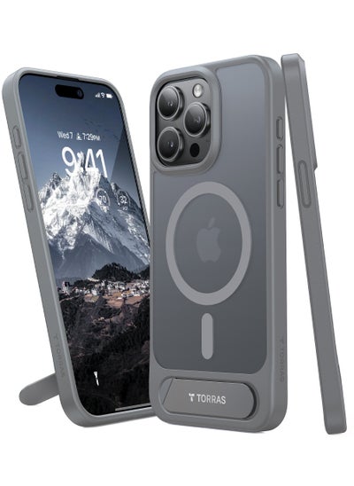 Buy UPRO Pstand Series (X00RP109K011) Case For iPhone 15 Pro Max Titanium Grey in UAE