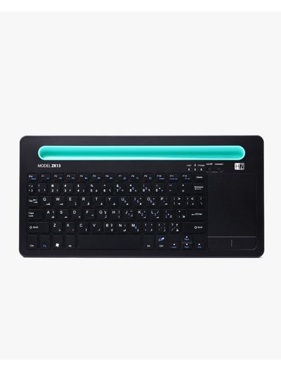 اشتري Premium Wireless Bluetooth Keyboard With Touchpad Black في السعودية