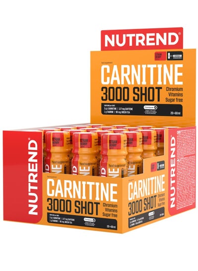 Buy Carnitine 3000 Shot, Strawberry, 20 x 60 ml – High Potency Pre-Workout Energy Booster in UAE