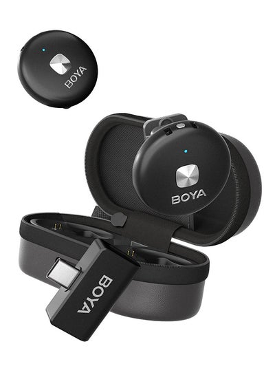 اشتري ميكروفون BOYA Omic-U لاسلكي Lavalier ميكروفون لاسلكي Lavalier لهاتف أندرويد USB-C، iPhone15 مشبك خلفي مغناطيسي من سلسلة 15H، بطارية تدوم 15 ساعة تشغيل ميكروفون صغير على الحقيبة لإجراء المقابلات في الامارات