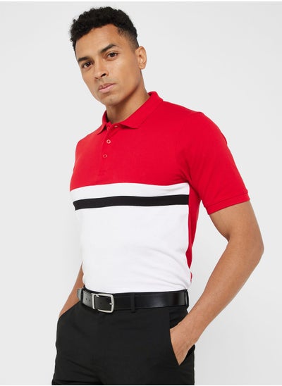 Buy Colour Block Polo Shirt in Saudi Arabia