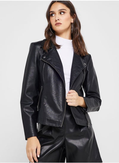 Buy Pu Pocket Detail Jacket in UAE