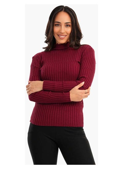 Buy Ribbed Slim Fit Pullover in Egypt