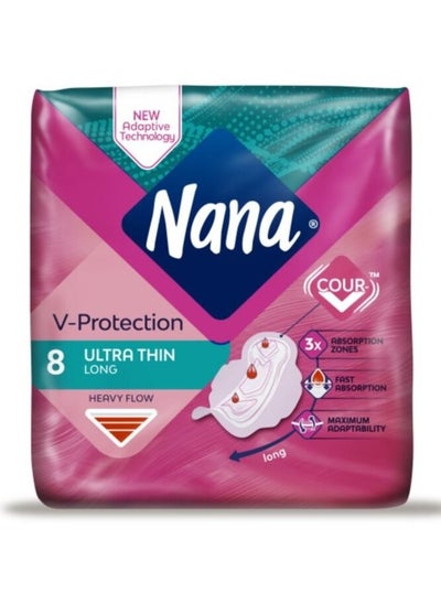 Buy Nana Ultra Long Pads With Wings - 8 Units in UAE