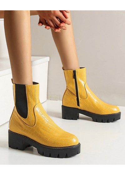 Buy Fashion Ankle Boots Yellow in UAE