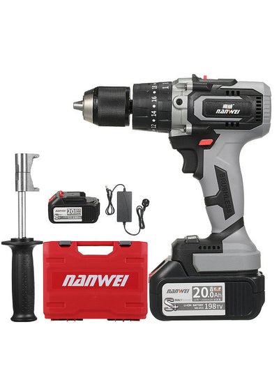 Buy 21V Cordless Drill Driver Batteries Max Torque 200N.m 1/2 Inch Metal Keyless Chuck 20+3 Position 0-2150RMP Variable Speed Impact Hammer Drill Screwdriver With PlasticTool Box in Saudi Arabia