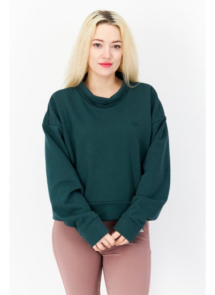 اشتري Women Sportswear Fit Long Sleeve Outdoor Sweatshirt, Dark Green في الامارات