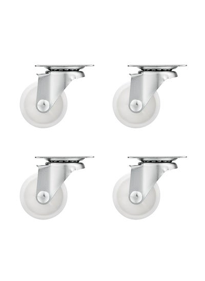 Buy 4-Piece PP Caster Wheel - White - 40mm in Saudi Arabia