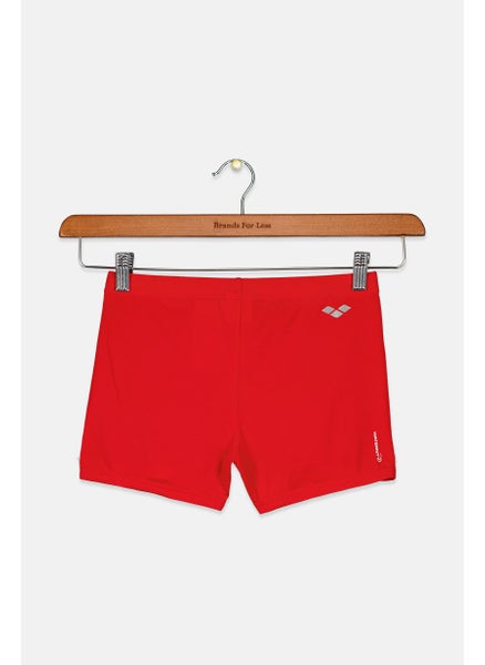 Buy Men Brand Logo Swim Trunks, Red in Saudi Arabia