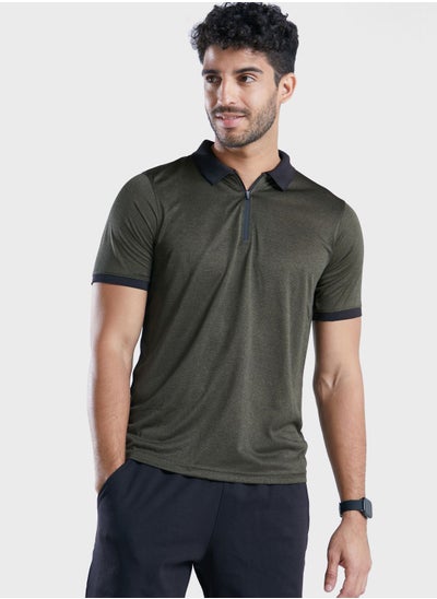 Buy Zip Neck Sports Polo Shirt in Saudi Arabia