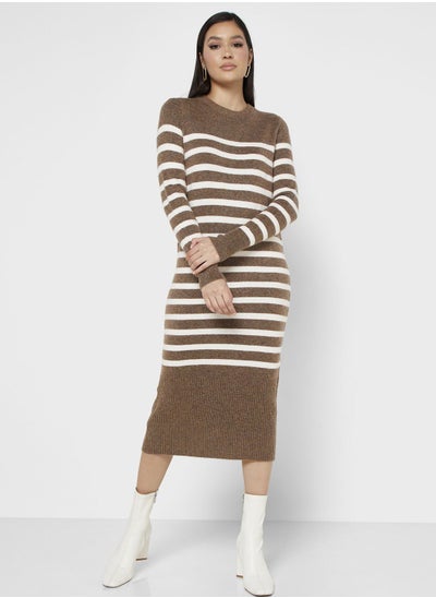 Buy Striped Knitted Dress in UAE