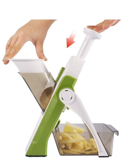 اشتري Vegetable Cutter Mandoline Slicer,Once For All.Food Chopper,Dicer Fruit,French Fry Julinner في الامارات