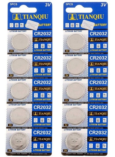 Buy 10 Pieces CR2032 Lithium Coin Cell Battery 3V in UAE