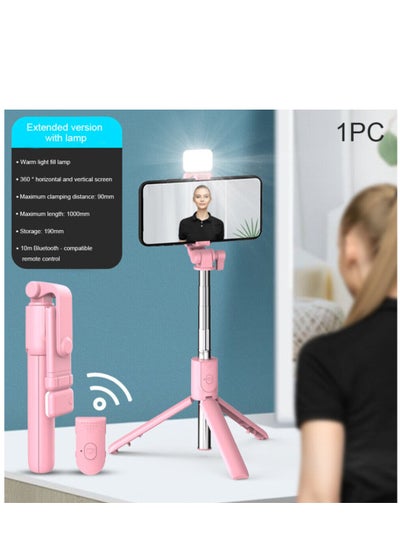 Buy Mobile phone bluetooth selfie stick extended mini handheld all-in-one desktop tripod stand in Saudi Arabia