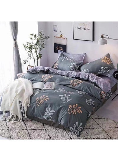 Buy King Size Duvet Cover Set 100% Microfibre, Luxuriously Soft 6 Piece King Size Bedsheet 1xDuvet Cover 220x240cm, 1xFitted Sheet 200x200+30cm, 4xPillow Case 50x75cm in UAE