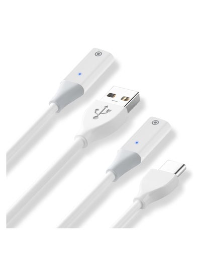 اشتري محول شحن كابل متوافق مع أبل pencil الجيل الأول ، USB - C ذكر رئيس الجيل الأول pencil كابل شحن ، USB - A شاحن موصل لباد القلم الجيل الأول - 2 حزمة ، 1 م في الامارات